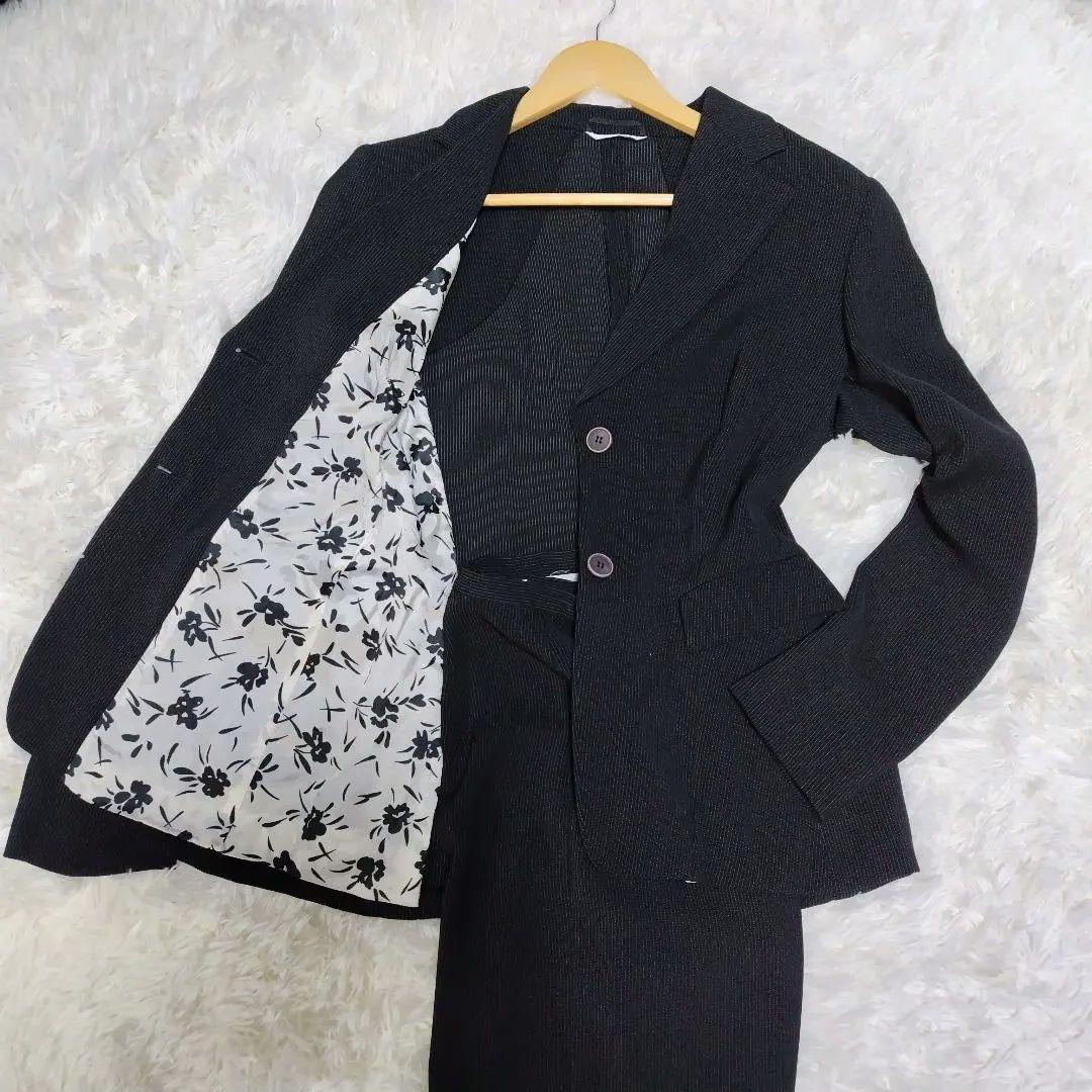 【大きいサイズ】 マックスマーラ パンツスーツ ストライプ ブラック 42