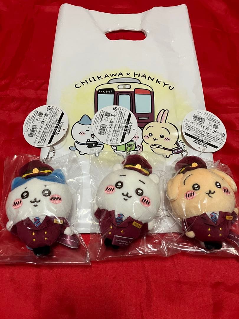 【未開封】【正規品】ちいかわ 阪急電車なマスコット 3匹セット ノベルティ付き ちいかわ 阪急電車なマスコット（ちいかわ） | ちいかわマーケット