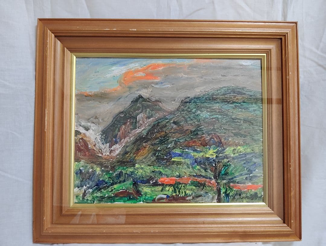 油彩画 小西安夫 エビー高原(韓国岳)