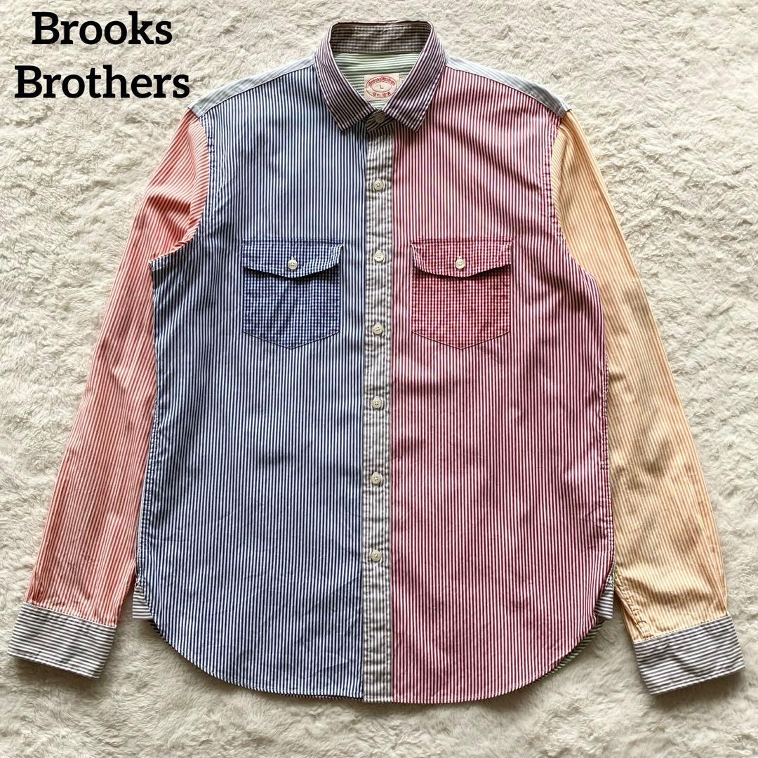 極美品 ブルックスブラザーズ クレイジーパターン ファンシャツ マルチカラー L
