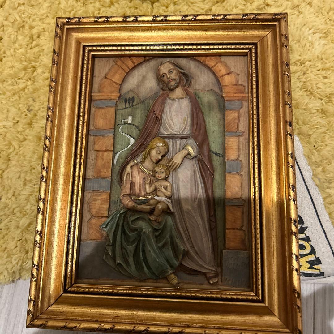 聖母子像 彫刻 金色フレーム - メルカリ