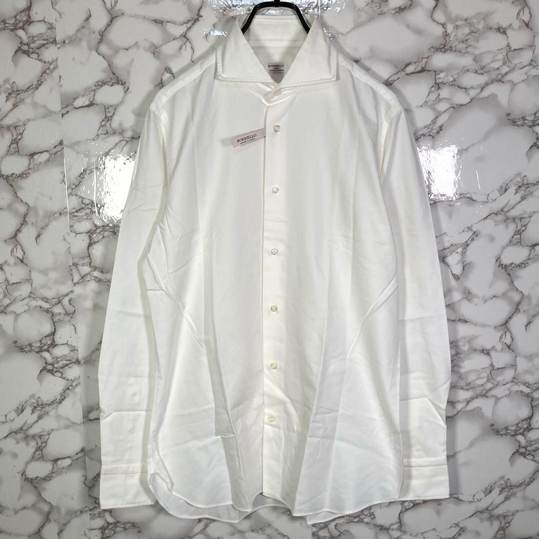 美品　BORRIELLO　（39）　ワイドカラーシャツ　イタリア製　白