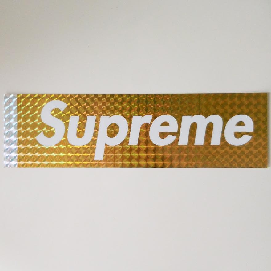 Supreme ホログラム ボックスロゴ ステッカー イエロー