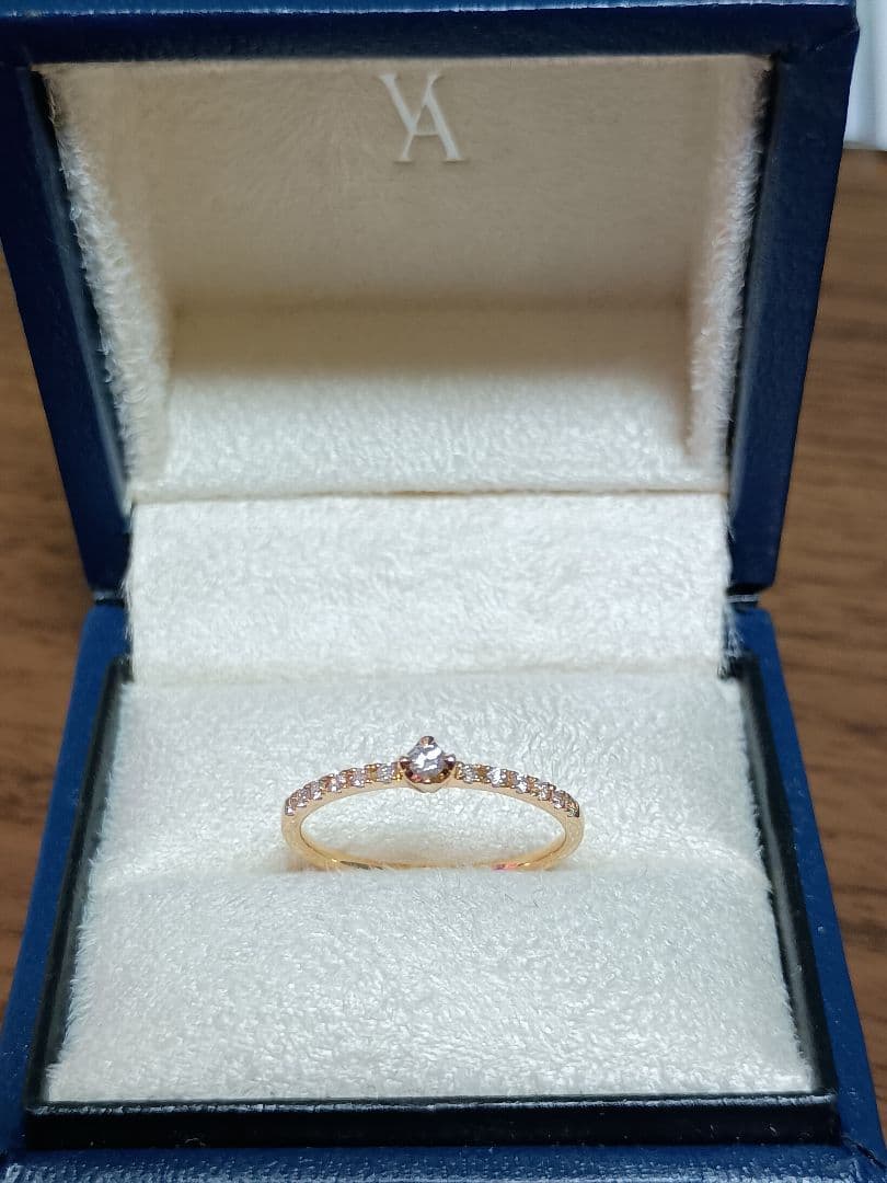 ヴァンドーム青山 K18YG ダイヤモンド 一粒ダイヤ ハーフエタニティ リング