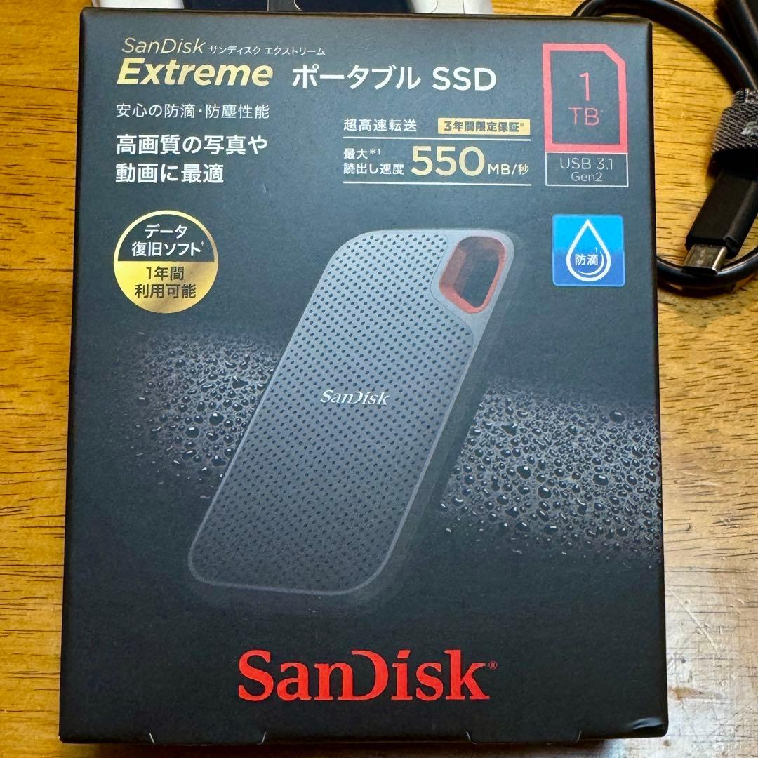 1TB ポータブルSSD エクストリーム 外付け SanDisk サンディスク