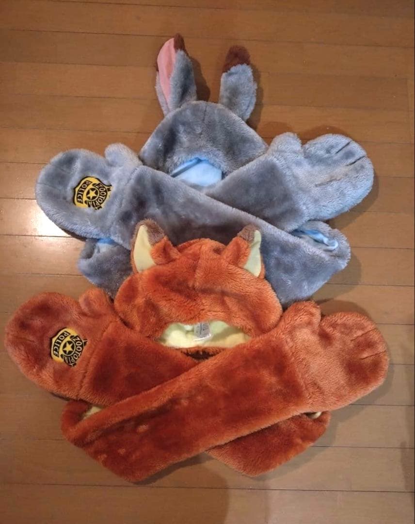 【美品】ディズニー ズートピア ファンキャップ マフラー ニック ジュディ