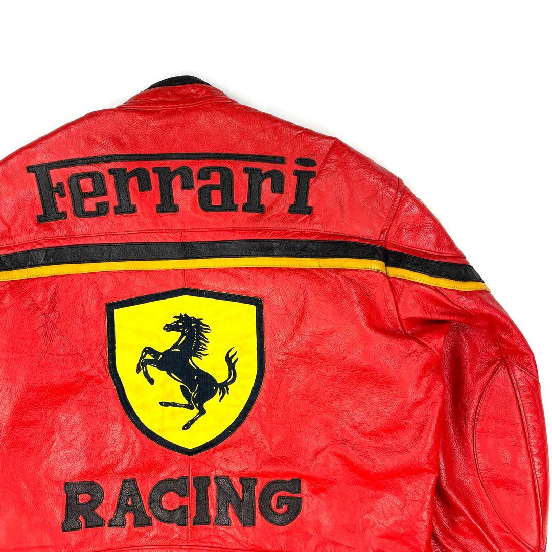 神レア】 Ferrari 本革 レーシングジャケット 刺繍 フェラーリ - メルカリ