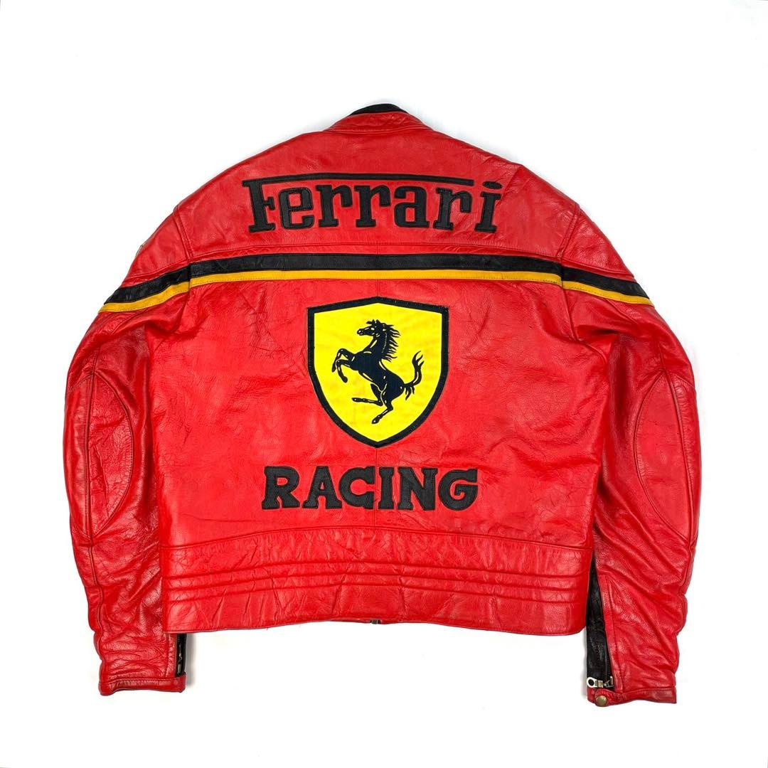 神レア】 Ferrari 本革 レーシングジャケット 刺繍 フェラーリ - メルカリ