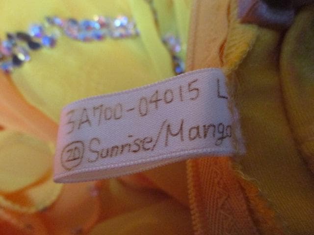 社交ダンス Sunnise/Mango イエローオレンジ グラデーションドレス