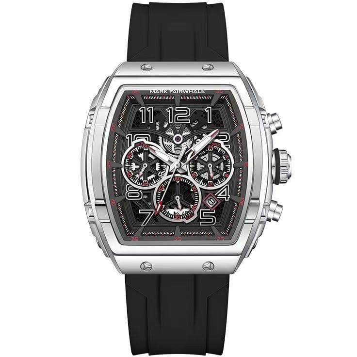 よっさん【希少】【期間限定価格】スクエア型 腕時計 クロノグラフ風 箱付き