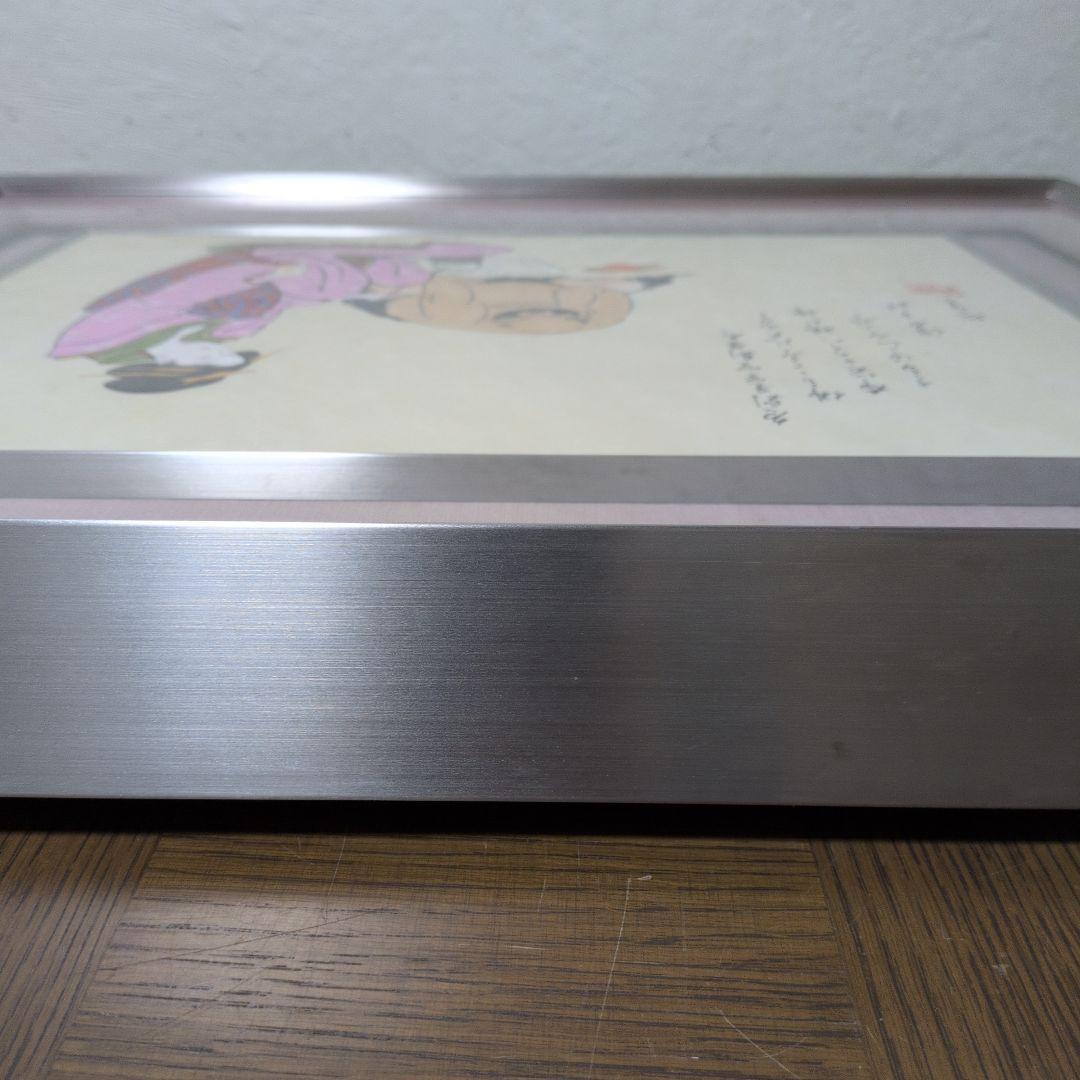 浮世絵 真作 布袋と美人 渓斎欣士 女流浮世絵画家 額絵 絵画
