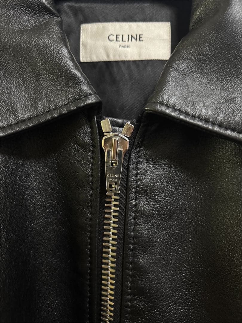 美品】CELINE ポリスマン レザージャケット／サイズ54／付属品完備