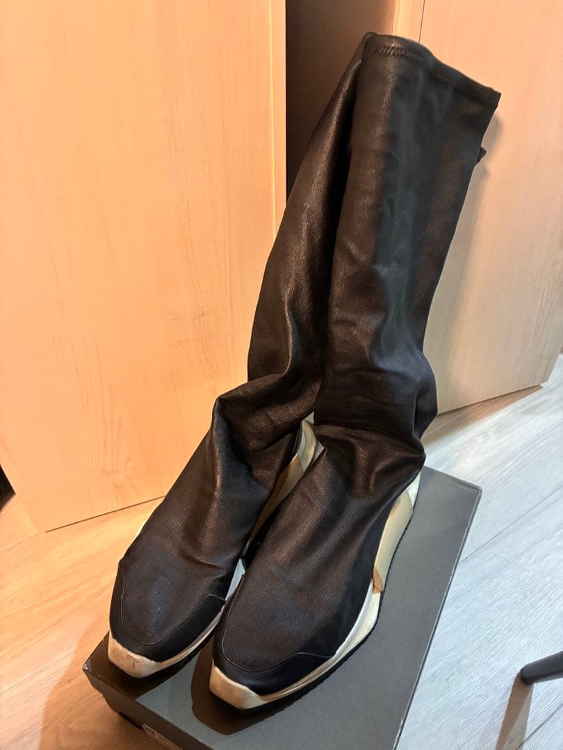 靴 rick owens adidas runner boots adidas x Rick Owens Runner 'Triple Black' AQ2825