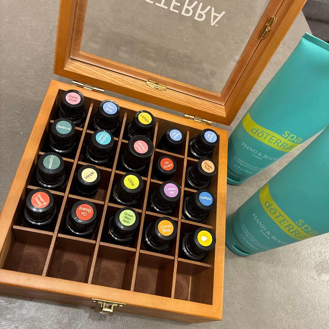 ドテラ　エッセンシャルオイルセット　木箱 ドテラ 正規品 ドテラ木箱 エッセンシャルオイル ロールオン木箱 2箱