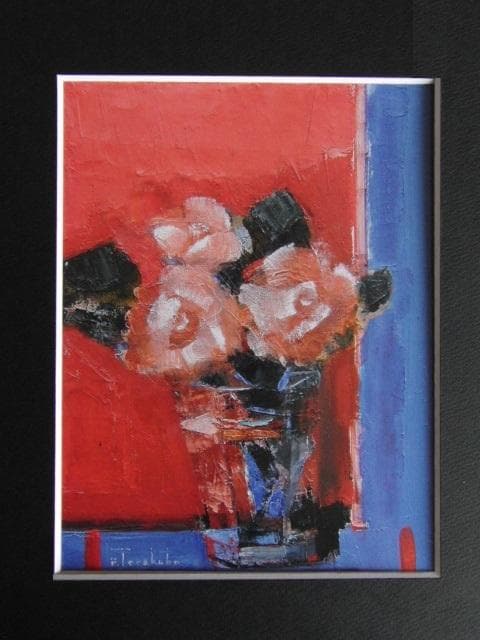 寺久保文宣、【レッド＆ブルーシンフォニア】、希少な額装用画集画