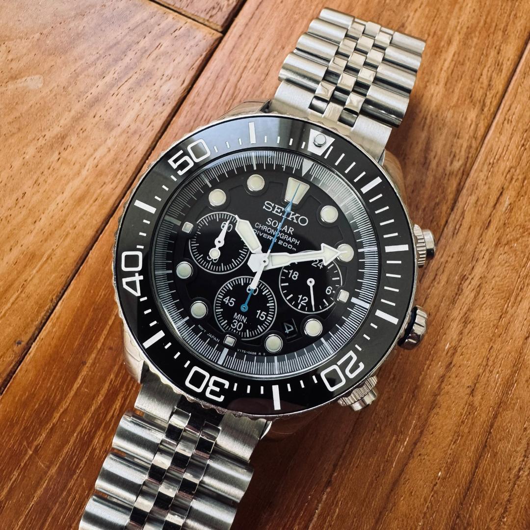 SEIKO V175-0AD0 セイコー ソーラー ジュビリーブレスクロノグラフ