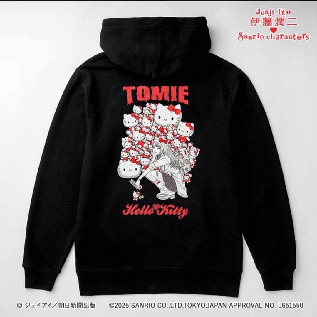 【新品】【ポストカード２枚つき】ギャル富江 キティ パーカー Mサイズ 伊藤潤二×サンリオキャラクターズ パーカー ギャル富江×ハローキティ L