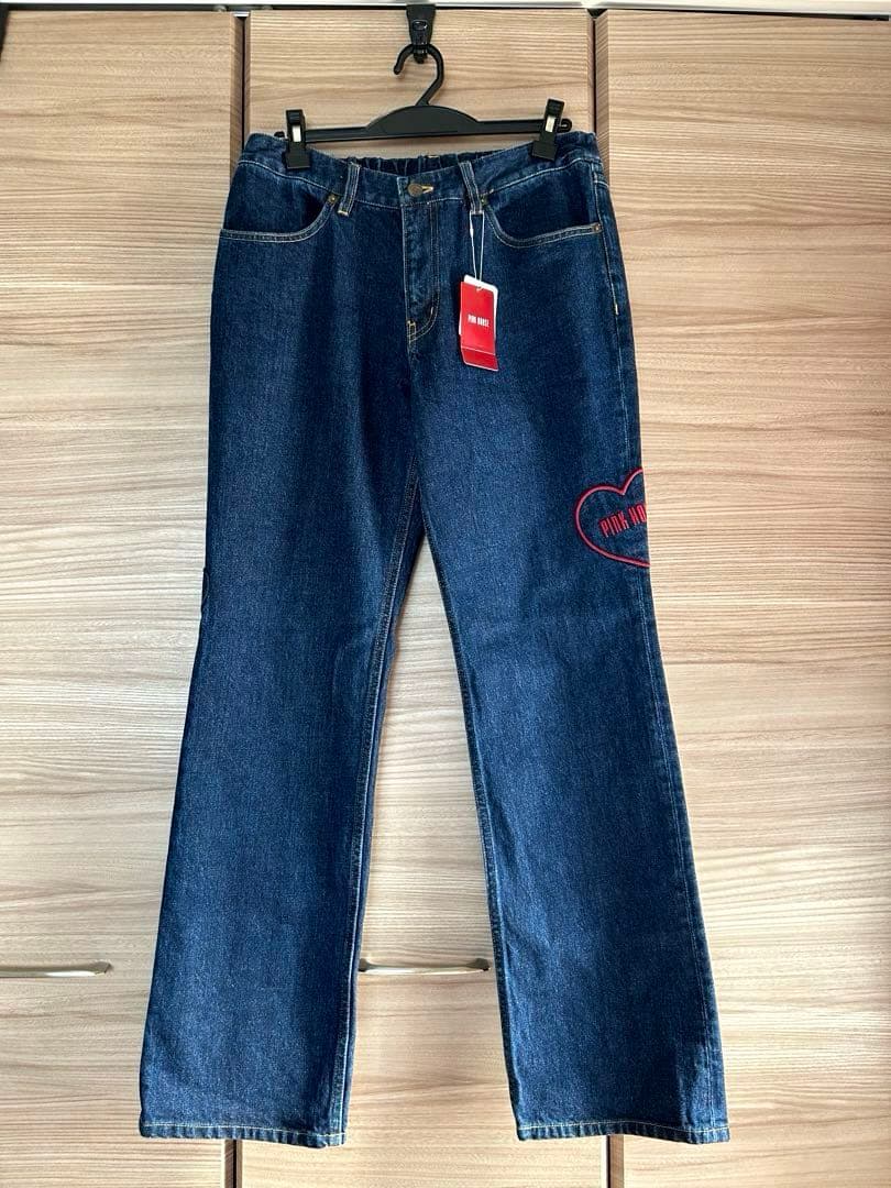 PINK HOUSE ピンクハウス ハートアップリケ　デニム　パンツ Ｌ