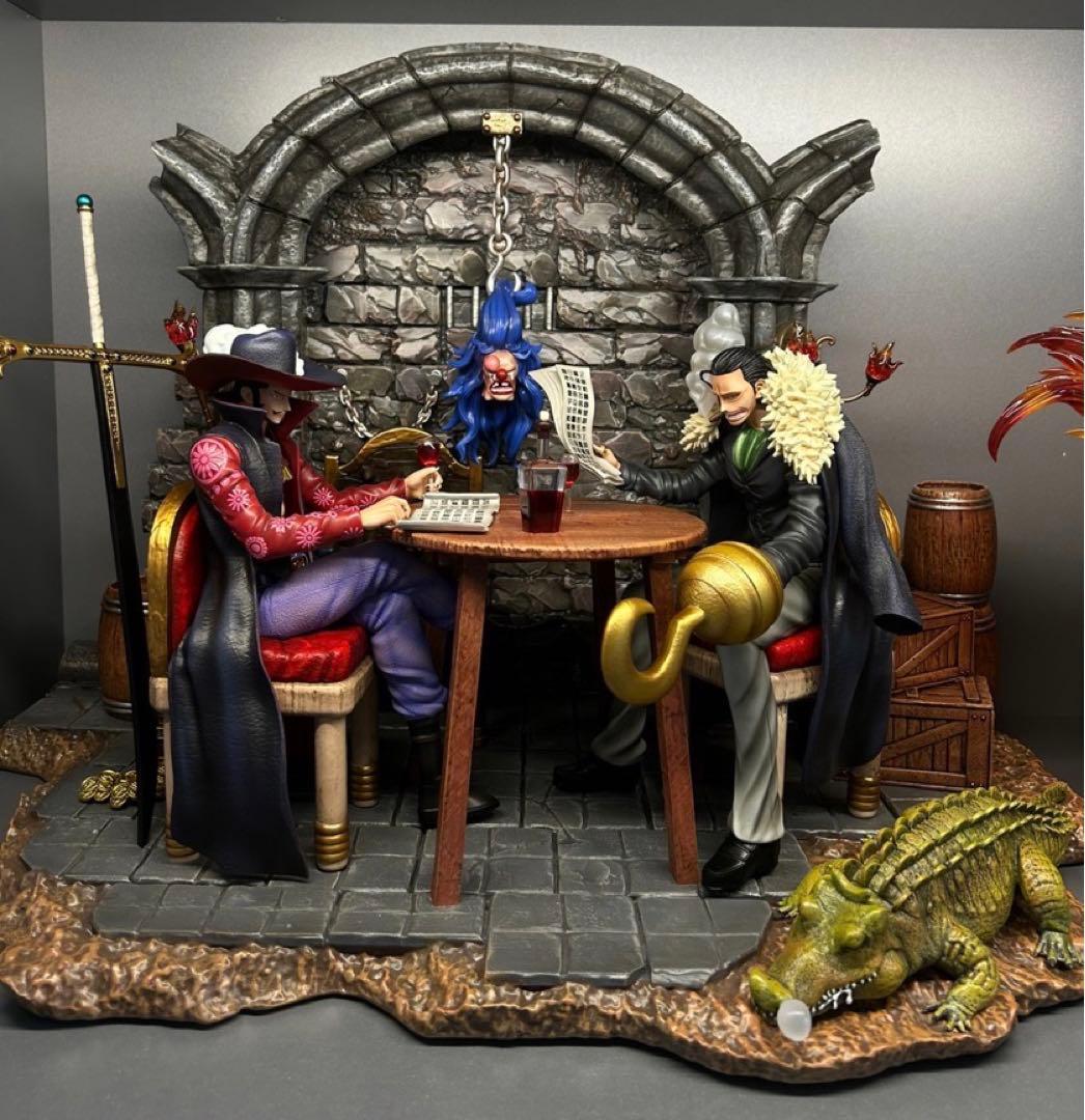 ワンピース クロス・ギルド ガレージキット ガレキ スタチュー① ワンピース クロスギルド ミホーク バギー サー フィギュア ガレージ