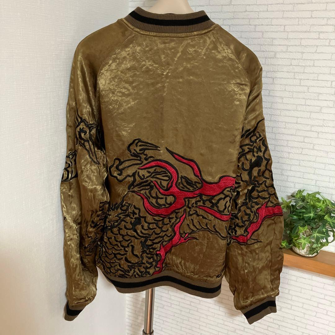 龍桜 スカジャン リバーシブル レーヨン ジャガード織り 龍 竜 雲