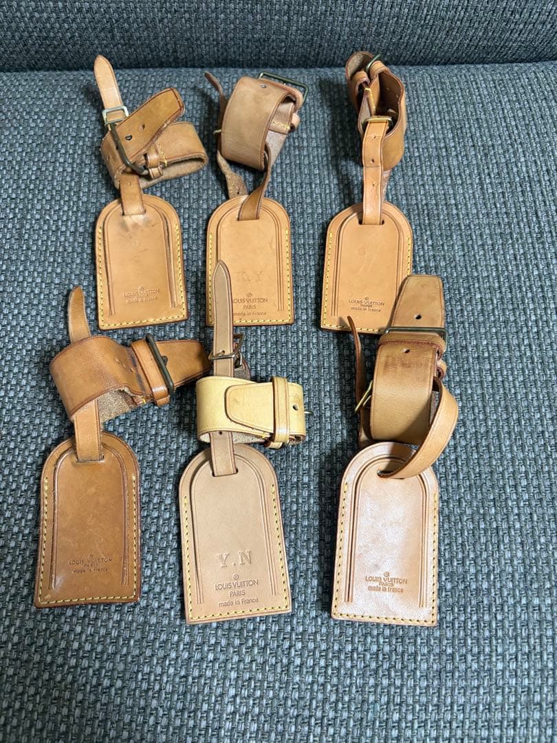 正規品LOUIS VUITTON ルイヴィトンヌメ革ネームタグ6セット LOUIS VUITTON ルイヴィトン ネームタグ ヌメ革 トラベル 旅行 スーツ