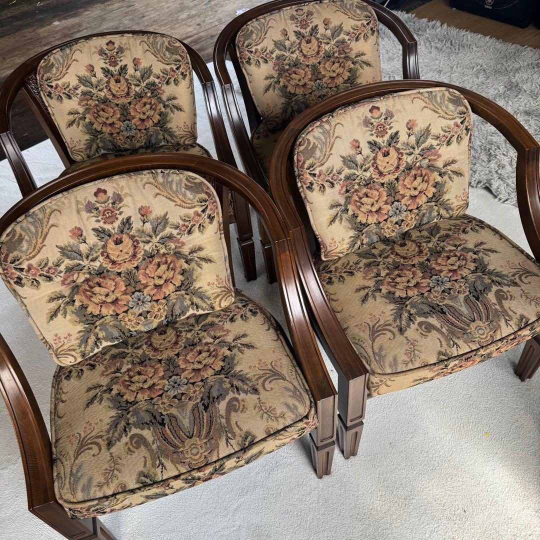 美品★最高級アームチェア★カリモクdomani/ドマーニ 4脚セット　椅子　③