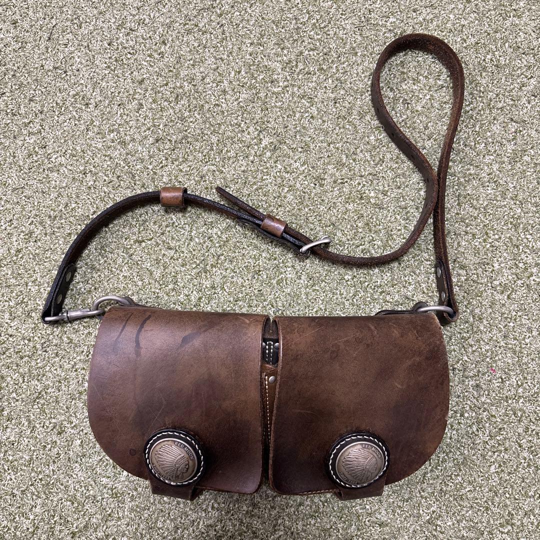 レザー ダブルポケット ボディバッグ