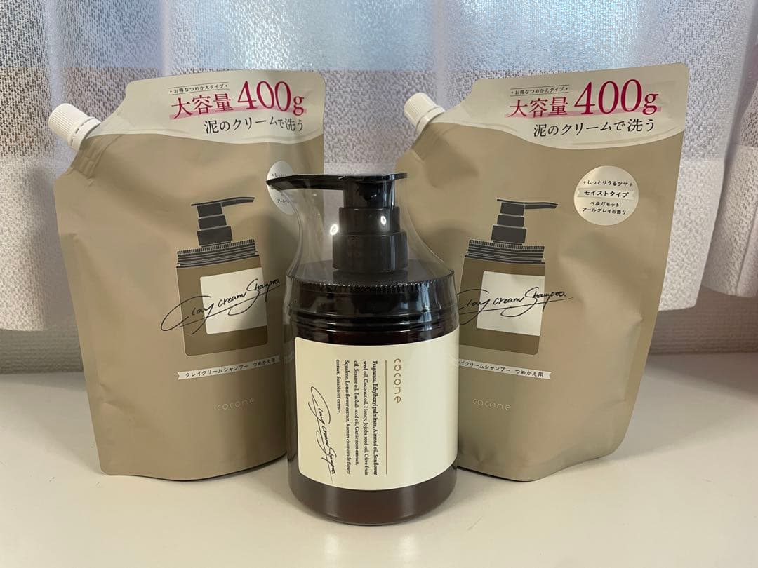 cocone クリームシャンプー 本体　詰め替え(400g) ココネ（cocone） クレイクリームシャンプー モイスト 詰め替え 400g