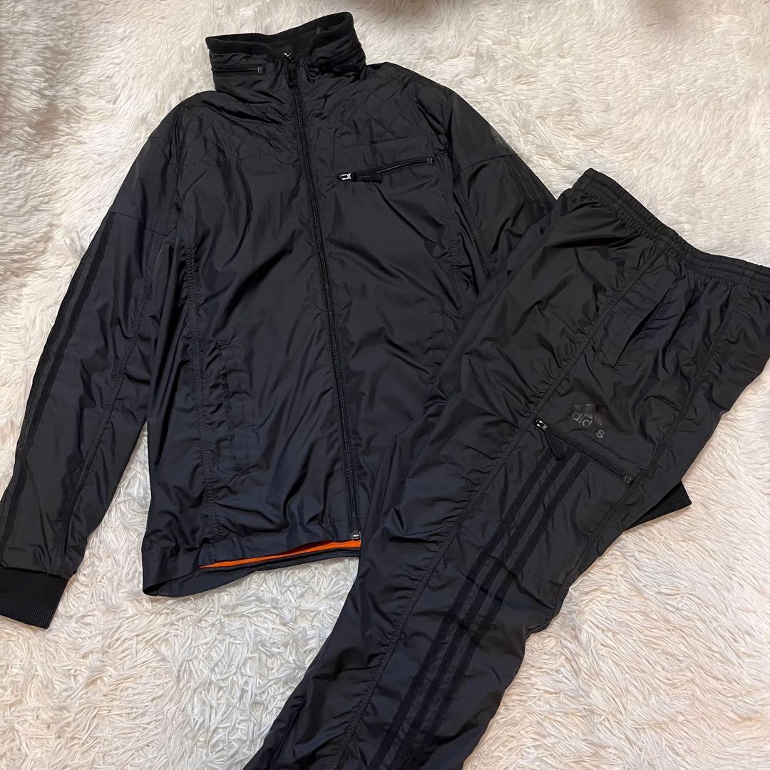 adidas アディダスウインドブレーカーセットアップ　ブラック 黒 adidas（アディダス） ウインドブレーカー上下セット メンズ