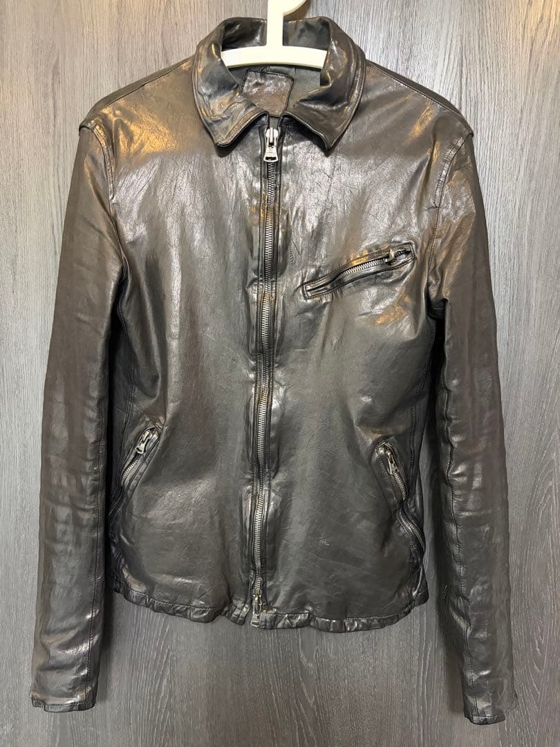 バックラッシュ 黒 0.6mmイタリアンショルダーシングルライダースMサイズ BACKLASH (バックラッシュ) ITALY SHOULDER SINGLE RIDERS シングル