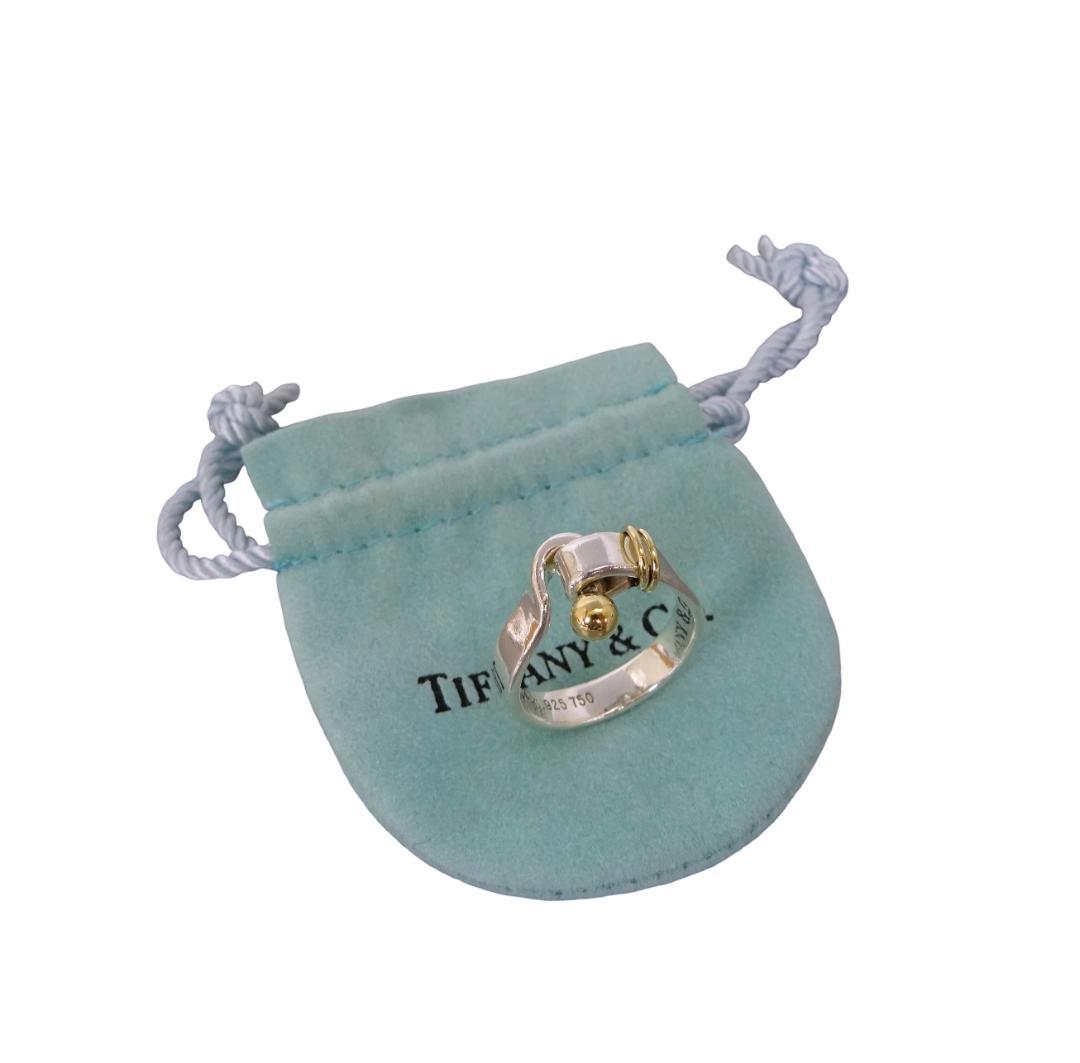 本物 美品 ■ティファニー■ 指輪 リング フック＆アイリング K18 925