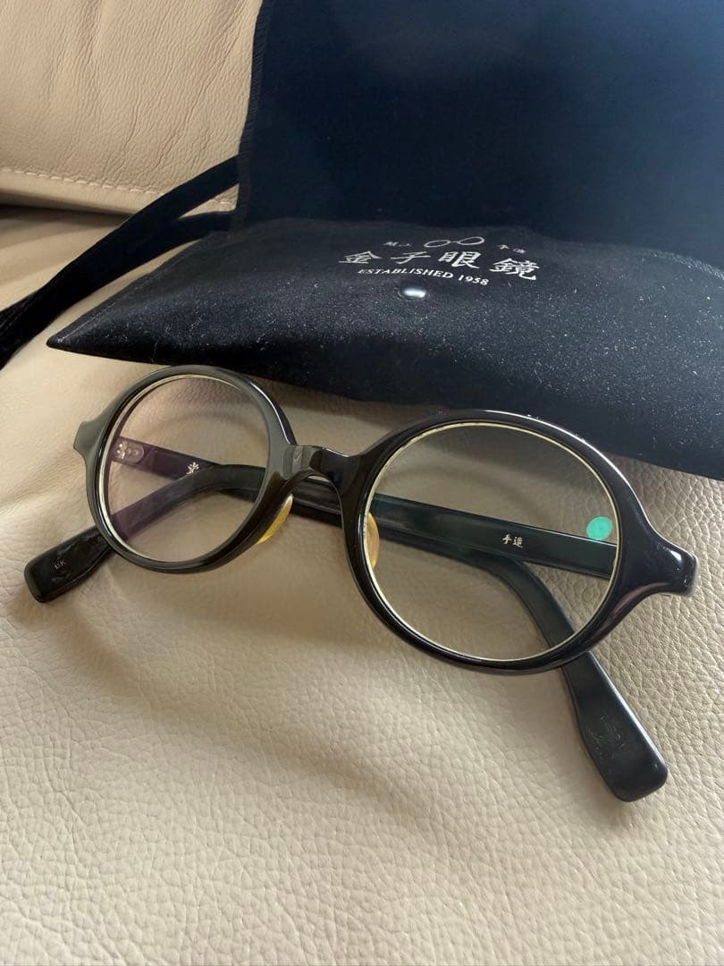 金子眼鏡 T-721 丸メガネ 掌　tana－gokoro ブラック 丸眼鏡