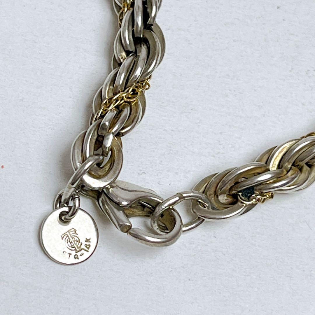 ティファニー 太め スクリュー ツイスト コンビ ネックレス 925 14K