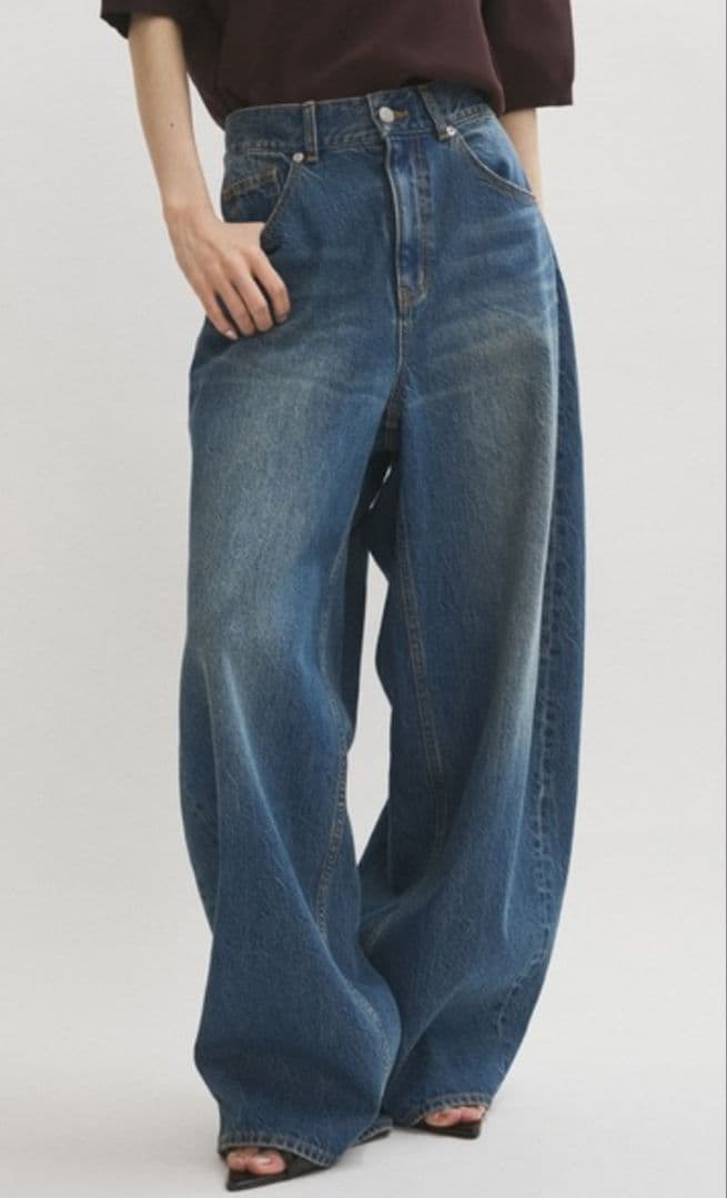 アダムエロペ☆サステナブルバックタックワイドデニム38 サステナブル】バックタックワイドデニム | アダムエロペ(ADAM ET ROPE