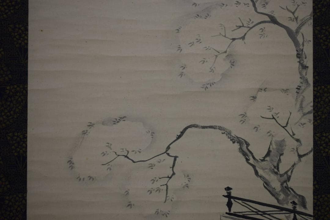 真作/高久隆古/桜下美人画/絹表装/布袋屋掛軸HH-659 - メルカリ