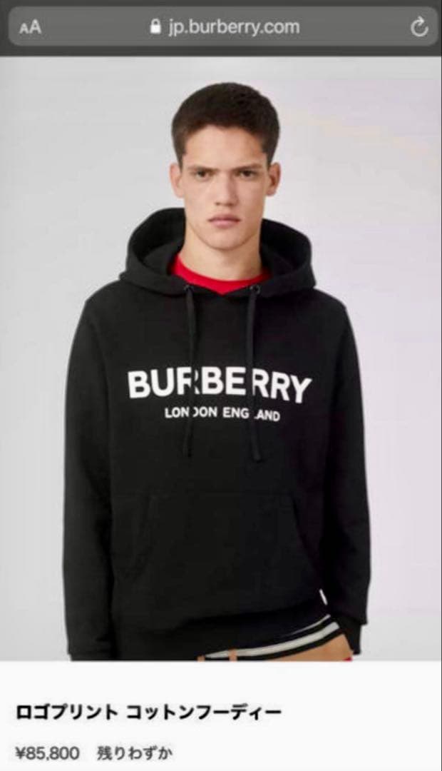 確実正規品】BURBERRY ロゴスウェット フーディー バーバリーパーカー