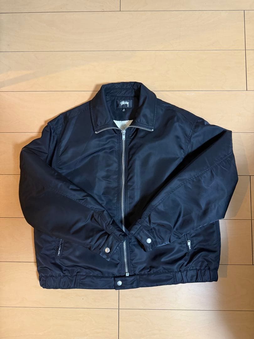 ジャケット・アウター STUSSY PILE LINED ZIP JACKET BLACK 25FW