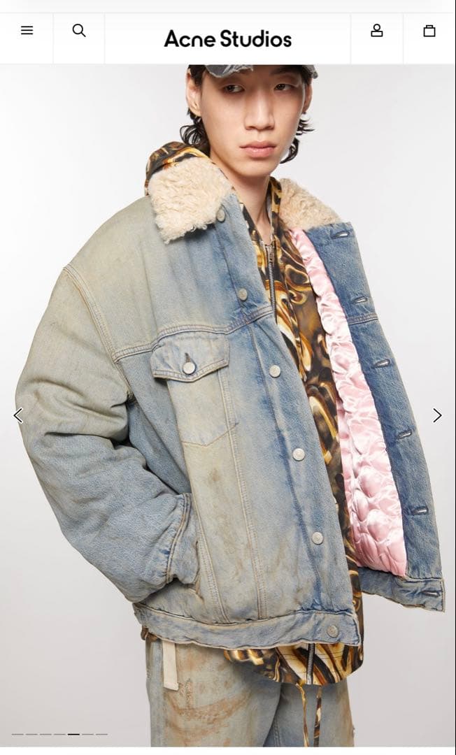 Acne Studios 襟ファー デニムジャケット - メルカリ