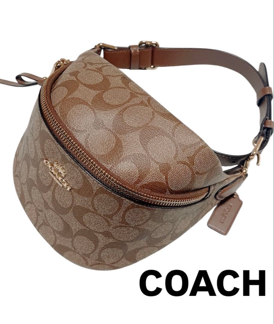 【美品】COACH コーチ　ボディーバッグ　ショルダーウエスト　チャーム付