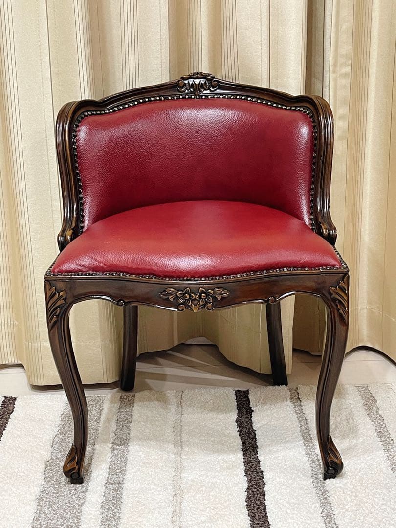 革 アンティークチェアロココ ロココ ダイニングチェア アンティーク レトロ 姫系 猫足 シングル 本