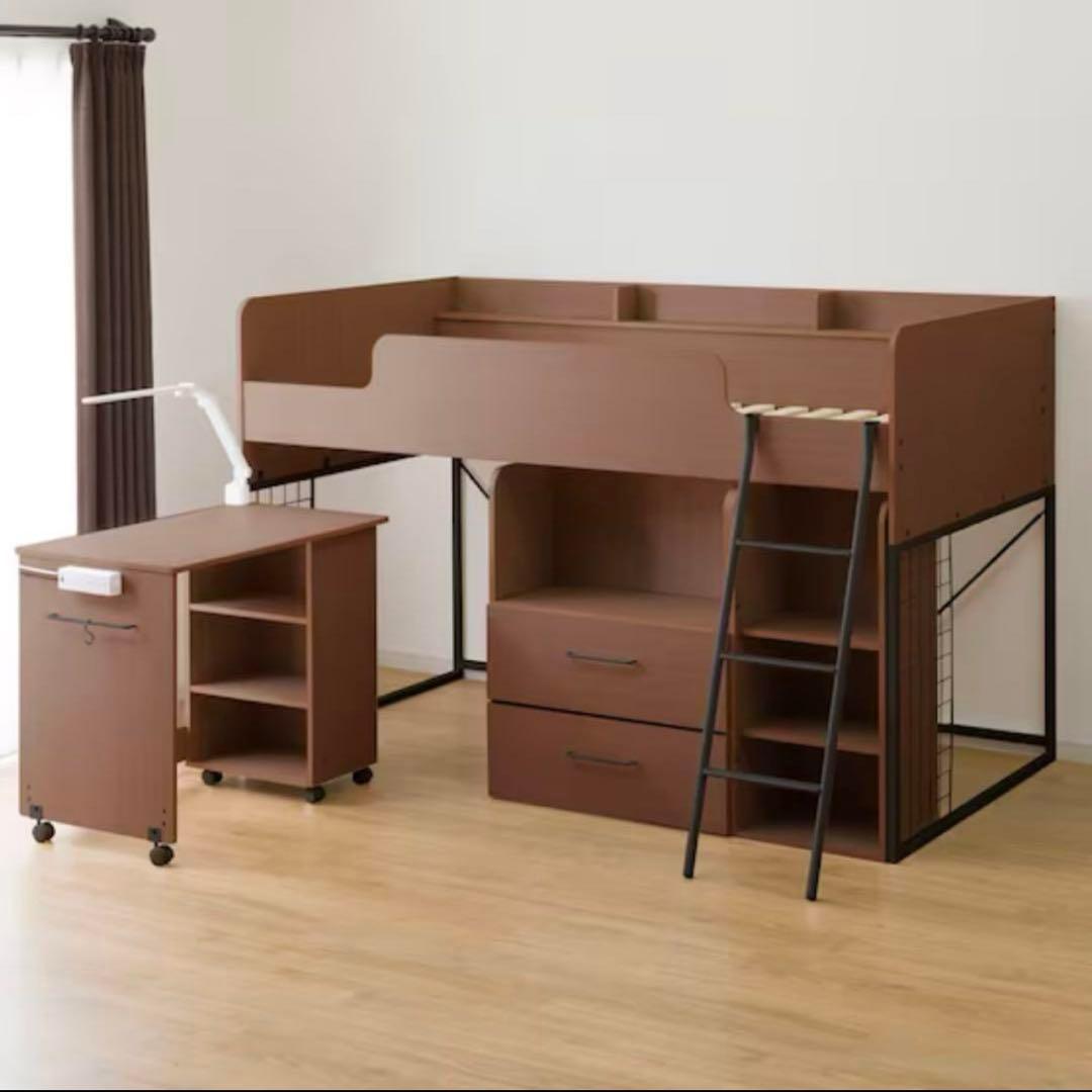 ブラウン ロフトベッド