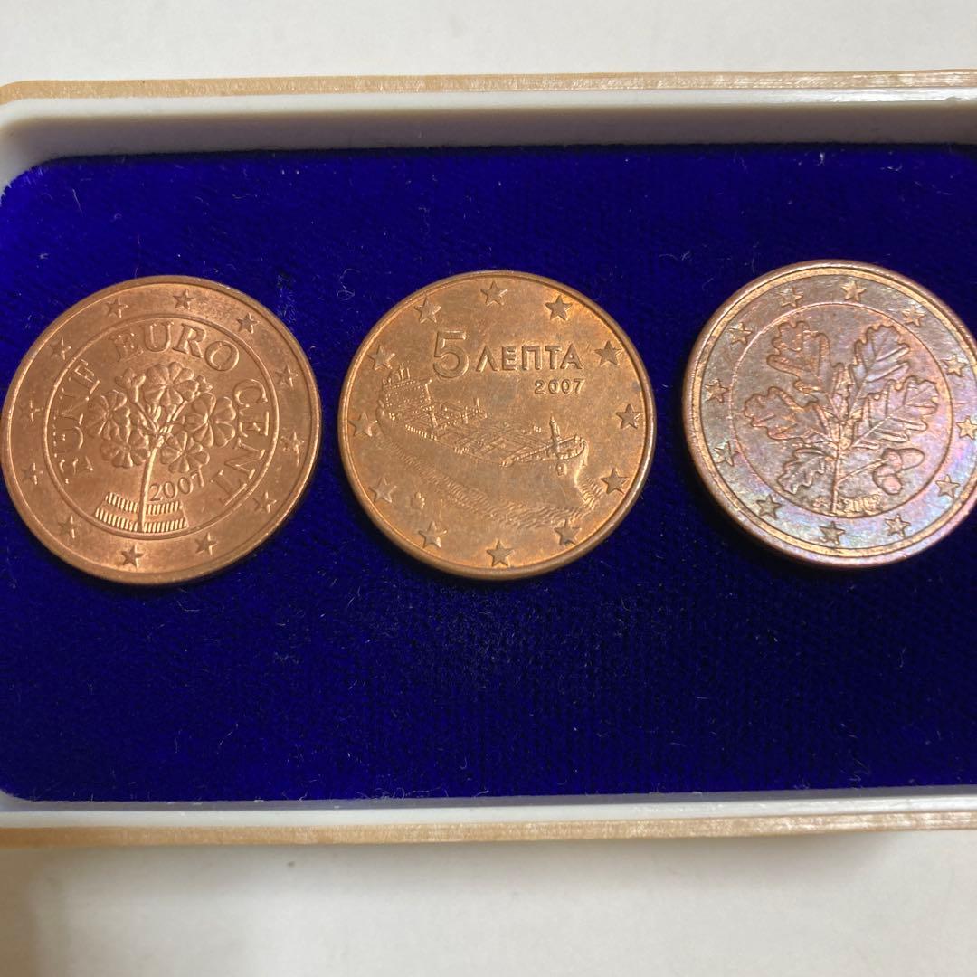 2007年 ユーロ硬貨セット 5ユーロセント 3種デザイン - メルカリ