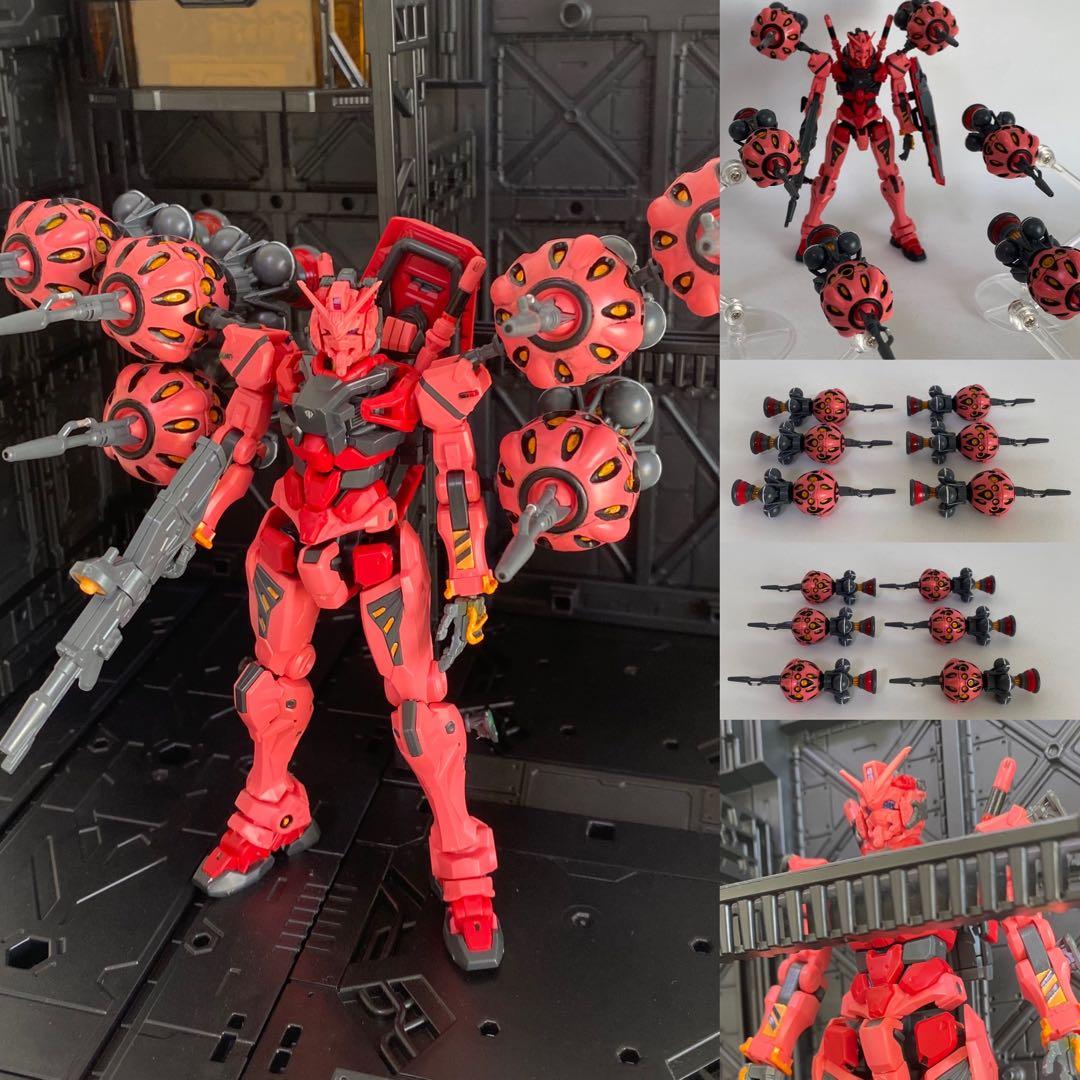 赤いガンダム【ビット６基】ガンプラ！HG！ジオラマベース！ビット台座４個付き！