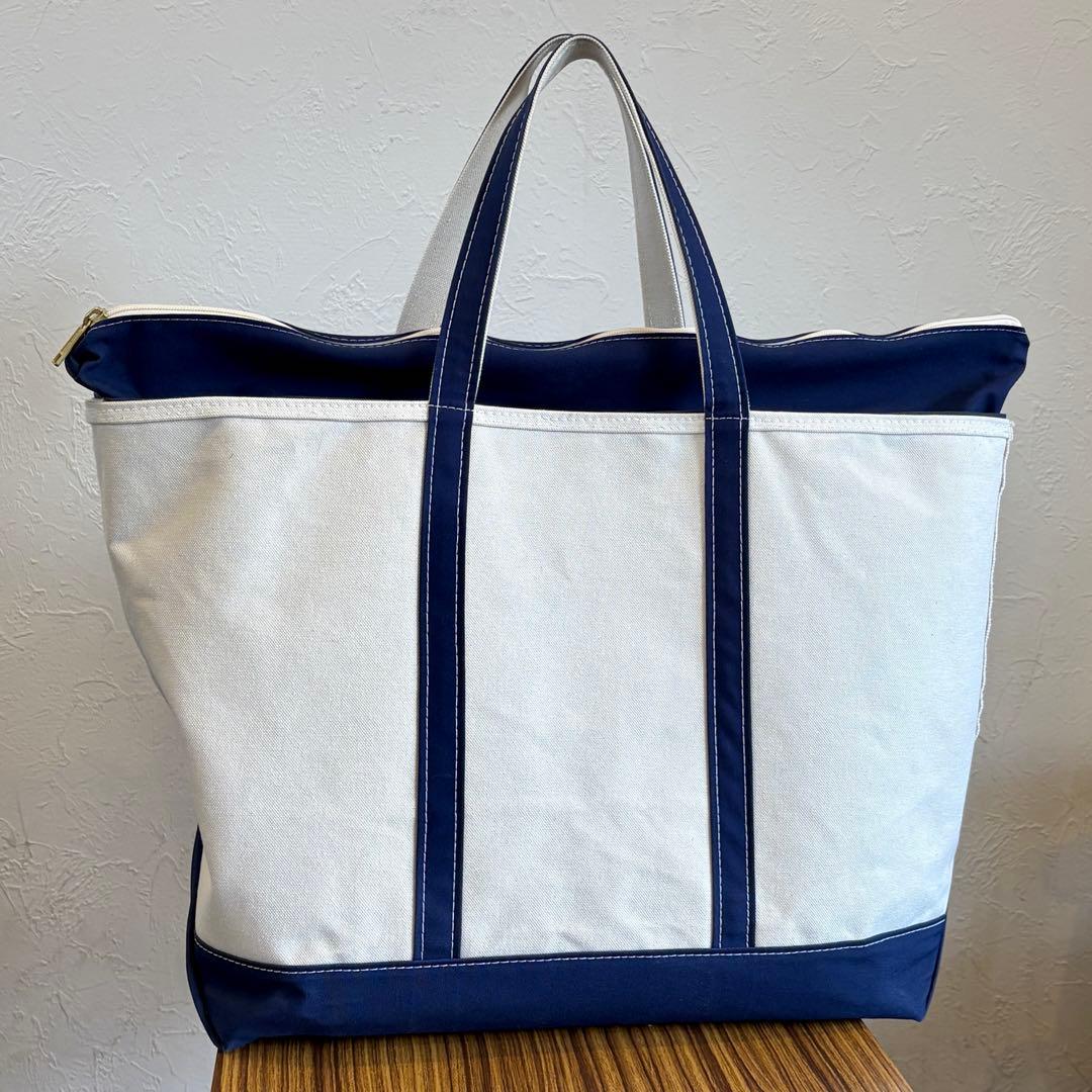 L.L.Bean ボート・アンド・トート/ジップ・トップ Blue Trim