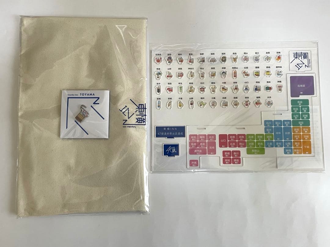 東横イン アクリルスタンド トートバッグセット　ご当地アクスタ 富山ピンバッジ付