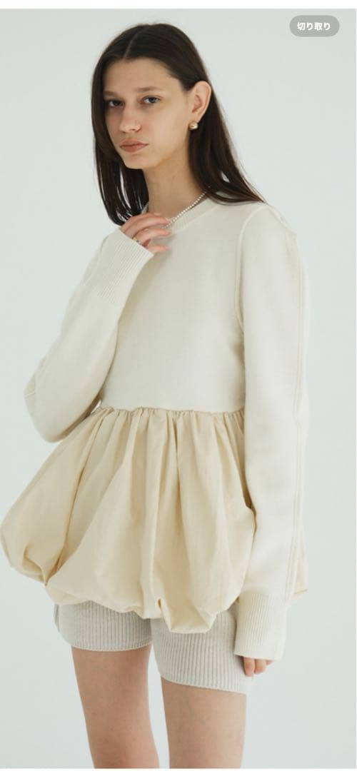 DOCKING POWERSHOULDER KNIT TOPS クラネ