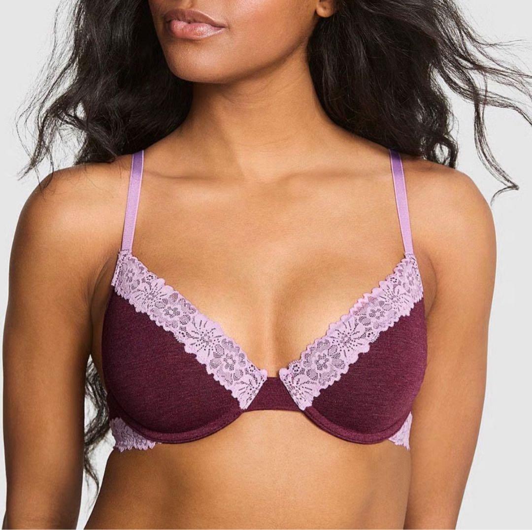 ヴィクトリアシークレット PINK ブラジャー&Tバックショーツ 34DD・M ヴィクトリアシークレット PINK ブラジャー&Tバックショーツ 34DD・M