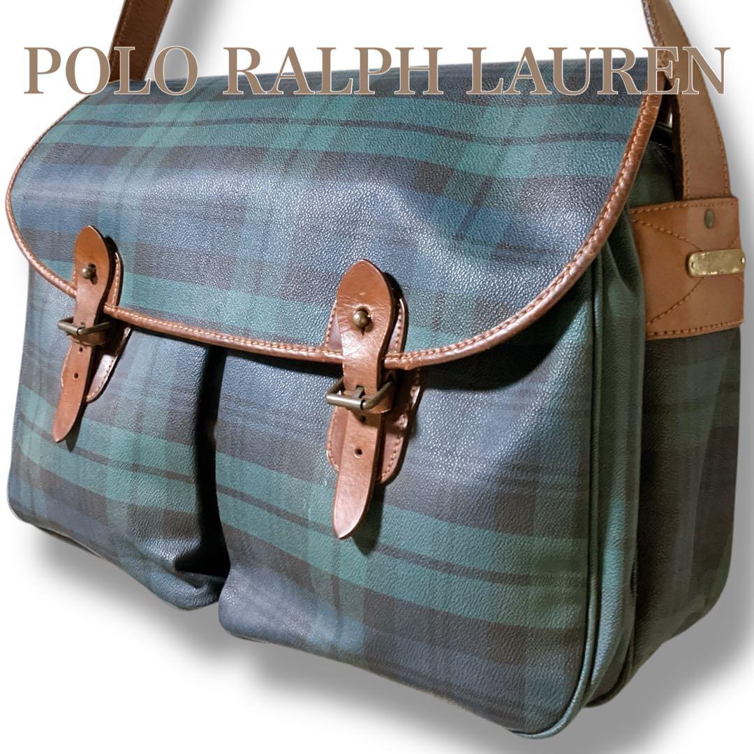 ポロラルフローレン 斜め掛け可 A4収納可 チェック メッセンジャーバッグ