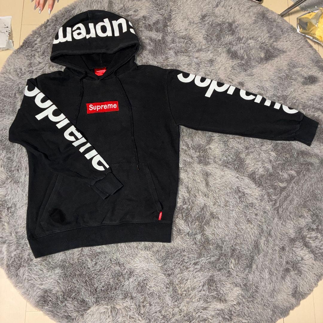 Supreme ブラック パーカー L ストリート　スケーター SUPREME】Collegiate Applique Zip Up Hoodie Black - 25FW (Supreme