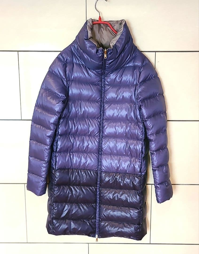 美品☆ヘルノ 2way リバーシブル スタンドカラーダウンコート バイ